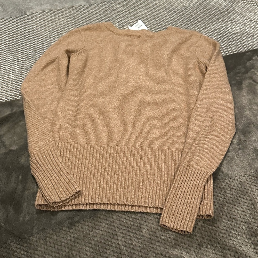 Gimmick Lace-Up Tan Sweater - Picture 9 of 13